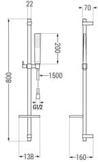 Mexen Royo set umyvadlová + sprchová baterie s příslušenstvím dq72, černá (72204DQ72-70)