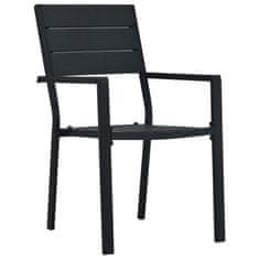 Greatstore Zahradní židle 2 ks černé HDPE dřevěný vzhled