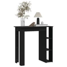 Vidaxl Barový stůl s regálem černý 102 x 50 x 103,5 cm dřevotříska