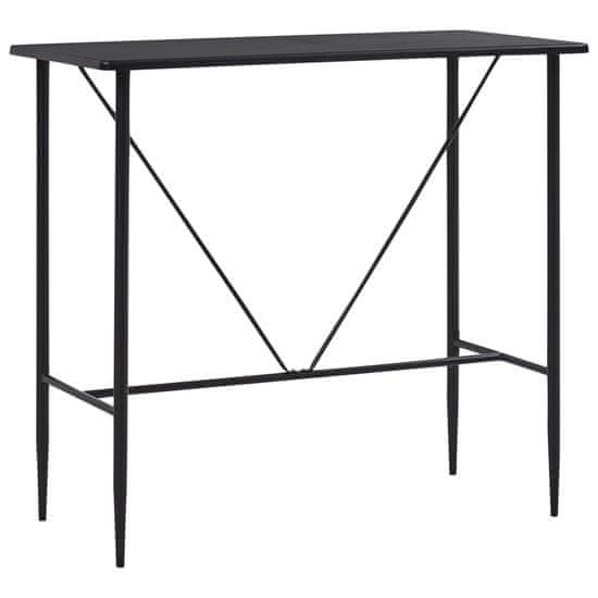 Greatstore Barový stůl černý 120 x 60 x 110 cm MDF