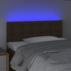 Greatstore Čelo postele s LED tmavě hnědé 80 x 5 x 78/88 cm textil