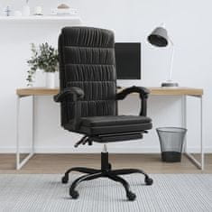 Greatstore Polohovací kancelářská židle černá samet