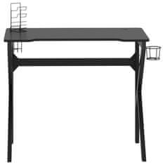 Greatstore Herní stůl s nohami ve tvaru K černý 90 x 60 x 75 cm