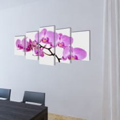 Petromila Sada obrazů, tisk na plátně, orchidej, 200 x 100 cm 
