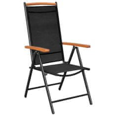 Petromila Skládací zahradní židle 6 ks textilen černé