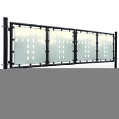 Vidaxl Černá dvoukřídlá plotová brána 300 x 150 cm