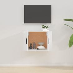 Greatstore Nástěnná TV skříňka bílá s vysokým leskem 57 x 34,5 x 40 cm