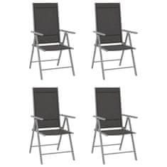 Vidaxl Skládací zahradní židle 4 ks textilen černé