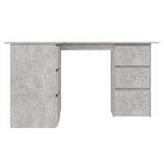 shumee Rohový psací stůl betonově šedý 145 x 100 x 76 cm dřevotříska