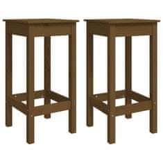 shumee Barové židle 2 ks medově hnědé 40x40x78 cm masivní borové dřevo