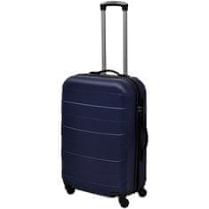 Greatstore Sada tří skořepinových kufrů na kolečkách, modrá