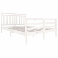 Greatstore Rám postele bílý masivní dřevo 140 x 200 cm