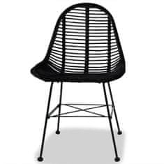 shumee Jídelní židle 2 ks černé přírodní ratan