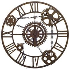 Petromila Nástěnné hodiny hnědé 80 cm kov