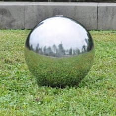 Greatstore Zahradní fontána koule s LED nerezová ocel 20 cm