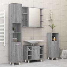 Greatstore Koupelnová skříňka šedá sonoma 30 x 30 x 95 cm kompozitní dřevo