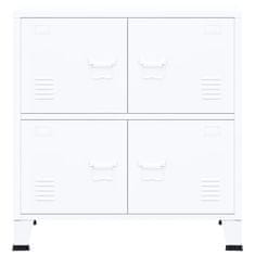 Greatstore Kancelářská skříň bílá 75 x 40 x 80 cm ocel