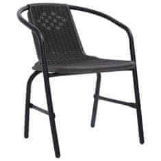 Petromila Zahradní židle 2 ks plastový ratan a ocel 110 kg