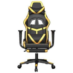 shumee Herní židle s podnožkou černá a zlatá umělá kůže