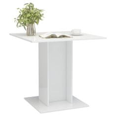 Jídelní stůl bílý s vysokým leskem 80 x 80 x 75 cm dřevotříska