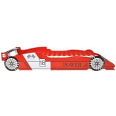 Greatstore Dětská postel ve tvaru závodního auta 90x200 cm červená