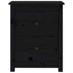 Vidaxl Noční stolek černý 50 x 35 x 61,5 cm masivní borové dřevo