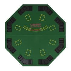 Greatstore Skládací pokerová deska na stůl 2dílná osmiúhelníková zelená