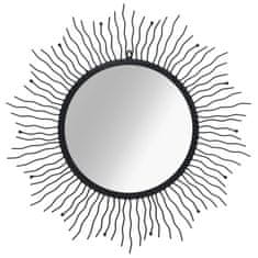 Greatstore Zahradní nástěnné zrcadlo zářící slunce 80 cm černé