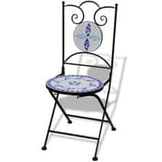 Petromila Skládací bistro židle 2 ks keramické modré a bílé
