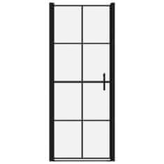shumee Sprchové dveře tvrzené sklo 81 x 195 cm černé