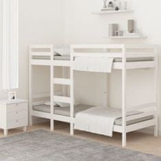 Greatstore Patrová postel bílá 90 x 190 cm masivní borové dřevo
