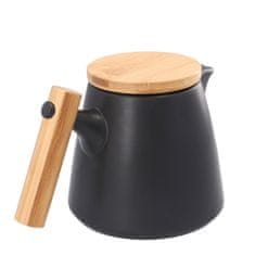 Homla Konvice LARRA s vařičem s bambusovou rukojetí černá 1 l