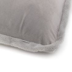 Homla DENI velurový povlak na polštář s kožešinovým lemem šedý 45x45 cm