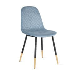 Homla Židle NOIR velur modrá 44x52x85cm