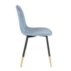 Homla Židle NOIR velur modrá 44x52x85cm