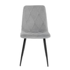 Homla Židle HILLEVI v šedé látce 44x57x88 cm