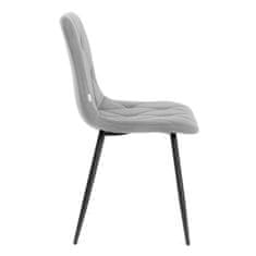 Homla Židle HILLEVI v šedé látce 44x57x88 cm