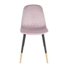 Homla Židle NOIR velur růžová 44x52x85cm