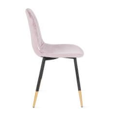 Homla Židle NOIR velur růžová 44x52x85cm
