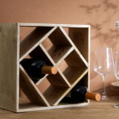 Homla Dřevěný stojan na víno SJAL MANGO 33x33 cm