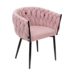 Homla Židle PRINSSI TEDDY v látce TEDDY BOUCLÉ růžová 64x54x73 cm
