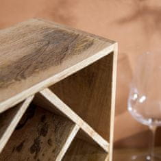 Homla Dřevěný stojan na víno SJAL MANGO 33x33 cm