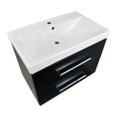 BPS-koupelny Koupelnová skříňka s keramickým umyvadlem Tress MO 75 KU (dub Mocca)