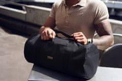 ZAGATTO Sportovní/cestovní taška ve tvaru tuby, dámská unisex pánská, 50x26x25 cm, 32L, víkendová fitness taška, taška na cvičení, s nastavitelným ramenním popruhem, černá, ZG758