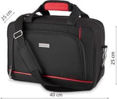 ZAGATTO Cestovní/víkendová taška do letadla, dámská unisex pánská, 40x20x25 cm, 20L, ryanair, wizzair, elegantní taška, s nastavitelným ramenním popruhem, černá, ZG762