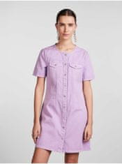 Pieces Světle fialové dámské džínové košilové šaty Pieces Tara XS