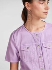Pieces Světle fialové dámské džínové košilové šaty Pieces Tara XS