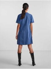 Pieces Modré dámské džínové košilové šaty Pieces Tara XS