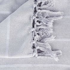 Atmosphera Bavlněný přehoz přes postěl s třásněmi, 160 x 220 cm, šedý