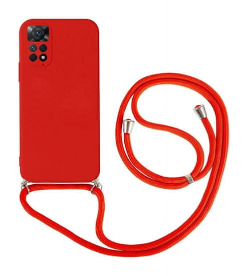 TopQ Kryt Xiaomi Redmi Note 11 Pro 5G červený se šňůrkou 93292